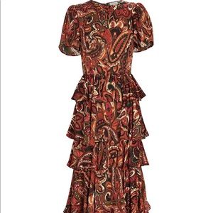 RHODE - Serena Tiered Ruffle Dress Sz M